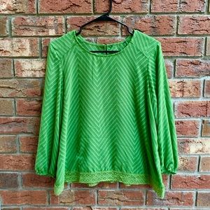 Green 3/4 Length Blouse
